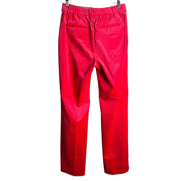 J. Crew Full-Length Straight Leg Velvet Pant Red Size 4 NWT - Picture 3 of 4